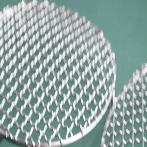 Stainless steel round grill mesh detail, perfect for air fryer racks and barbecue cooking tools.