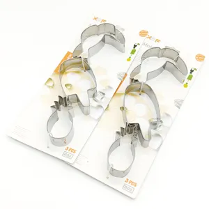 Stainless Steel Cookie Cutter Set Parrot Popsicle Pineapple Shape 3 Pcs DIY Baking Mold For Biscuit Pastry Kitchen Tool