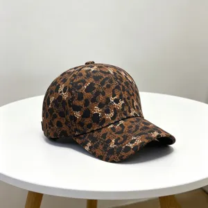 Modische Damen Baseballkappe mit Leo-Print, lässige Streetwear Sonnenschutz Schirmmütze.