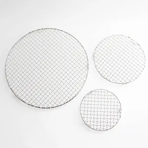 Round stainless steel wire cooling rack grill mesh for air fryer BBQ camping tools