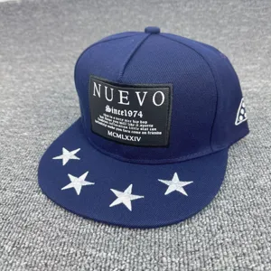 Gorra de béisbol plana hip hop elegante para hombres y mujeres, sombrero streetwear bordado.