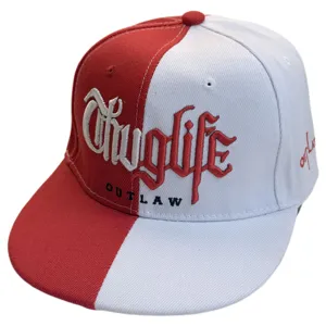 Gorra de béisbol hip hop bicolor con bordado, sombrero de ala plana estilo urbano unisex.