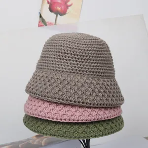 Cappello secchio lavorato a maglia autunno inverno donna caldo lana grossa stile retro