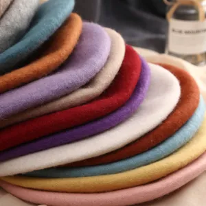 Béret en laine couleur bonbon pour femmes, chapeau de peintre d'art automne hiver.