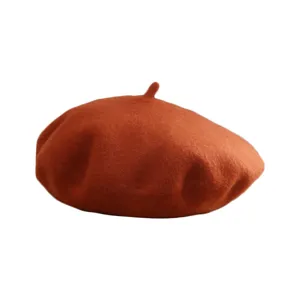 Chapeau beret en laine d'hiver pour femme caramel vintage casquette de peintre chic