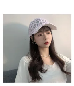 Korean sweet little daisy embroidered lace breathable mesh baseball cap for women sun hat