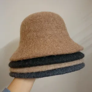 Dikke wolmix emmerhoed voor vrouwen herfst winter warme basin hoed Koreaanse stijl casual chic