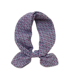 Cotton geometric diamond print square scarf, stylish neck scarf for spring autumn.