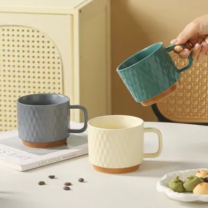 European style ceramic coffee mug creative minimalist water cup for office home use 1pc