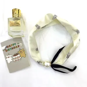 Foulard Boucle Aimantée Perle Mode Tour de Cou Élégant Ruban Effet Soie Décoration