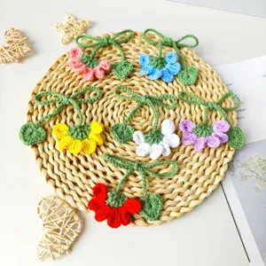 Handmade crochet flower bookmarks cute wool knit page markers cute floral stationery gift items