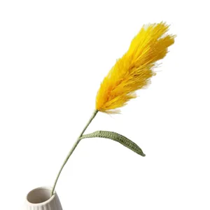 Handgemachte Häkelblume gelber Blumenstrauß künstliche Pflanze Deko Tischdekoration