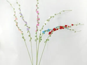 Handmade crochet yarn flower bouquet snow willow artificial flowers for home decor