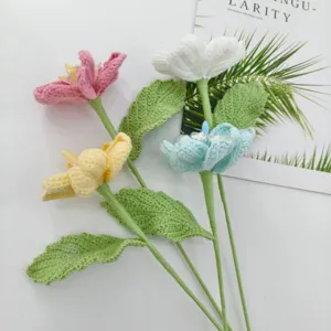 Handmade crochet knitted flower bouquet artificial wool flowers home decor gift for women