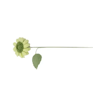 Tournesol artificiel au crochet fait main avec tige feuille verte tricot decor cadeau.