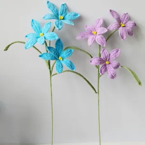 Fiore all'uncinetto artigianale orchidea filato lana finto bouquet decorazione casa