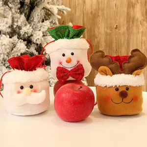 Weihnachten Geschenktüte Süßigkeiten Beutel Weihnachtsmann Schneemann Elch Druck Festliche Party Dekoration Heimbedarf Hängende Geschenkaufbewahrung
