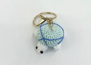 Handmade cute crochet whale keychain knitted animal bag charm pendant lovely gift