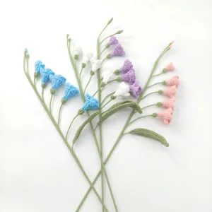 Handcrafted crochet freesia flower bouquet artificial floral arrangement for home decor gift