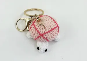 Handmade crochet turtle keychain cute knitted bag charm plush keyring for women and girls