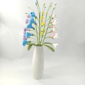 Handmade crochet floral bouquet artificial flowers knitted flower home decor main view