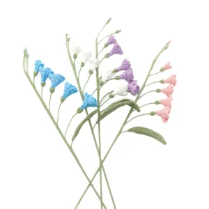 Handcrafted crochet freesia flower bouquet artificial floral arrangement home decor gift
