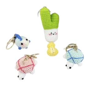 Handmade crochet animal and plant keychains cute cartoon bag charms cute accessories for gifts