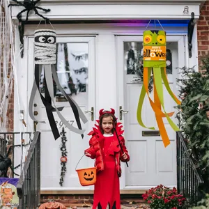 Halloween hanging windsock flags outdoor spooky party decorations scary ghost props flag.