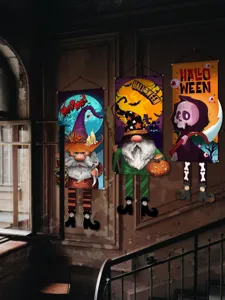 Bannière suspendue décorative d'Halloween nain citrouille tapisserie de fête fournitures