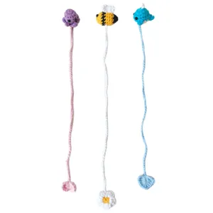 Handmade crochet animal bookmarks cute octopus bee whale design woven reading page markers