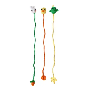 Handmade crochet animal bookmarks set, cute rabbit duck frog knitted page markers.