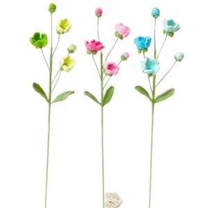 Fiore all'uncinetto fatto a mano artificiale lavorato a maglia decorazione casa regalo