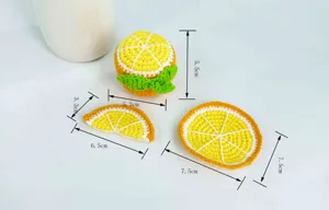 Handgemachte Häkelzitrone Obst Set Plüsch Puppe Schlüsselanhänger Dekoration Ornaments.