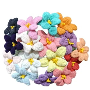 Handcrafted crochet yarn flowers colorful bouquet knitted eternal flowers gift home decor