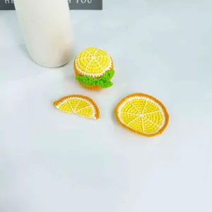 Handgemachte Häkelgarn Frucht Schlüsselanhänger Anhänger, süße orangefarbene Deko.
