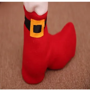 Kerst stoel been cover rood elf schoenen beschermer feestelijke vakantie tafel decoratie