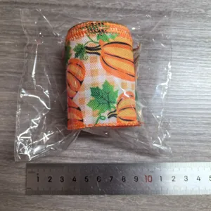 Thanksgiving pumpkin maple leaf ribbon roll autumn harvest decorative ribbon for DIY bow craft