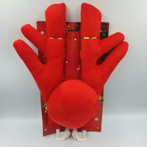 Rotes Plüsch Rentiergeweih Auto Dekoration Set für Weihnachtsferien Dach Styling Requisiten.