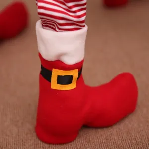 Kerst stoel been hoes rode elf laarzen decoraties voor thuis vakantie tafel feest.