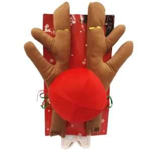 Weihnachtsauto Rentier Geweih und rote Nase Dekoration Set für Festtagsfahrzeug.