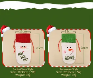 Copertura per bottiglia di vino Babbo Natale e pupazzo di neve decorazione tavola regalo