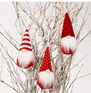 Natale gnomo appendiabiti peluche bambola set decorazione albero ornamenti lavorati
