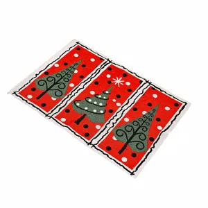 Kerst gebreid placemat rood boom patroon eettafel mat vakantie decoratie textiel
