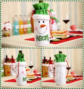 Copertura per bottiglia di vino di Natale simpatico pupazzo di neve decorazione 1pz