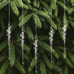 Ornamenti di Ghiaccioli in Acrilico Decorazioni Sospese per Albero di Natale Ghiaccioli Trasparenti Rosa Blu Festa Decorazione Casa