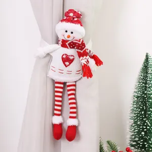 Noel bonhomme de neige attache rideau en peluche en tricot decoration de fenetre maison