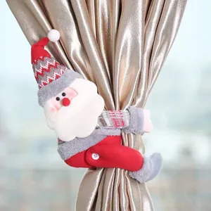 Natale babbo natale fibbia per tende in peluche abbraccio decorazione finestra casa rosso