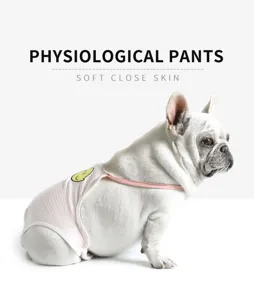 Cute pet physiological pants for dogs, breathable striped puppy sanitary pants harness.