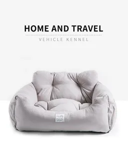 Car pet bed dog car seat vehicle kennel travel puppy bed comfortable grey pet mat for travel