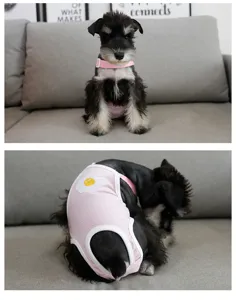 Dog sanitary pants cute egg pattern pink striped pet diaper breathable puppy physiological pants
